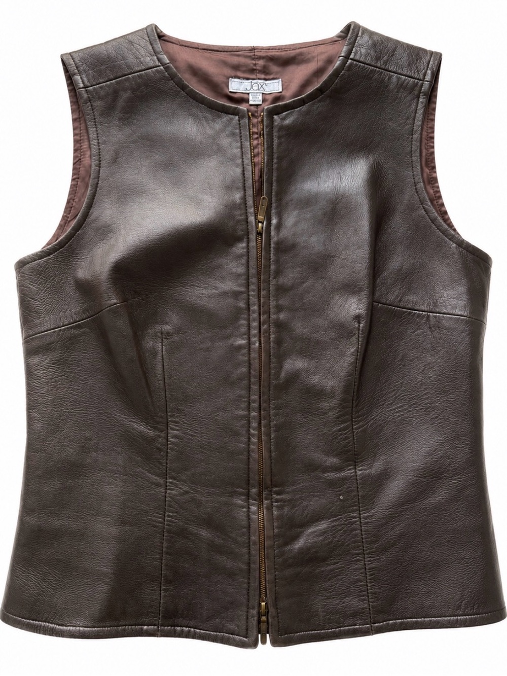 Vintage JAX genuine lamb leather vest in a rich espresso brown 🤎